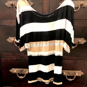 BEBE: Striped Top : Sz; L